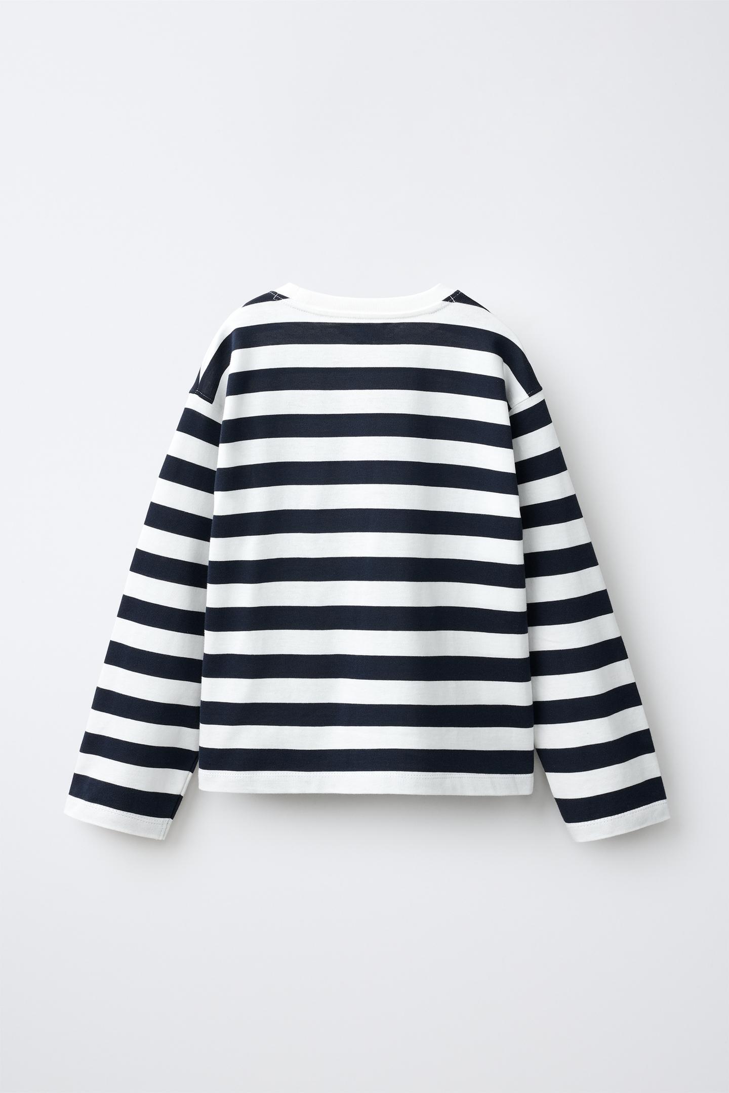 Детская футболка Zara Striped, цвет: Синий / Белый — фото 3