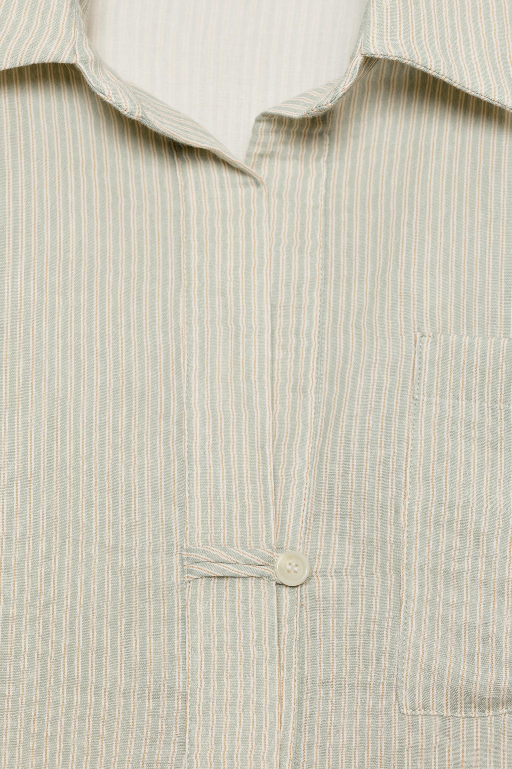ZW COLLECTION ASYMMETRIC STRIPED SHIRT