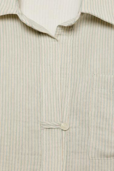 CHEMISE ASYMÉTRIQUE À RAYURES ZW COLLECTION - Vert de Zara - Image 10