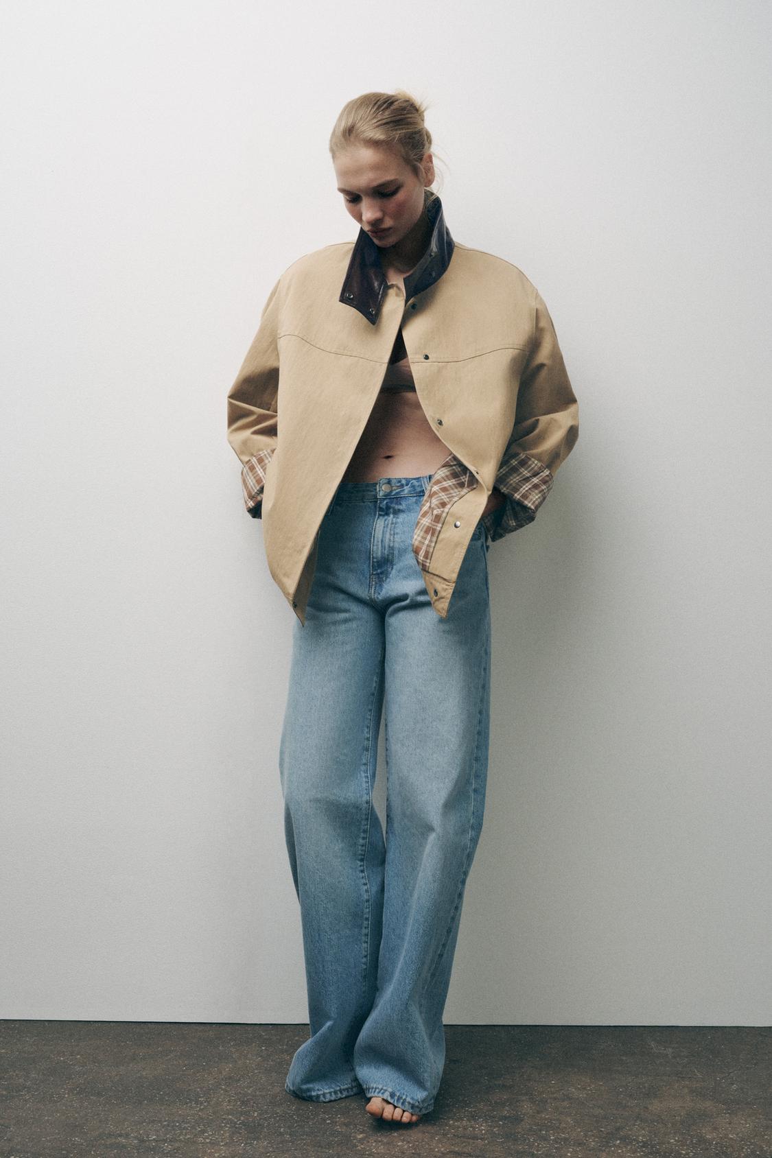 CONTRAST COLLAR JACKET ZW COLLECTION