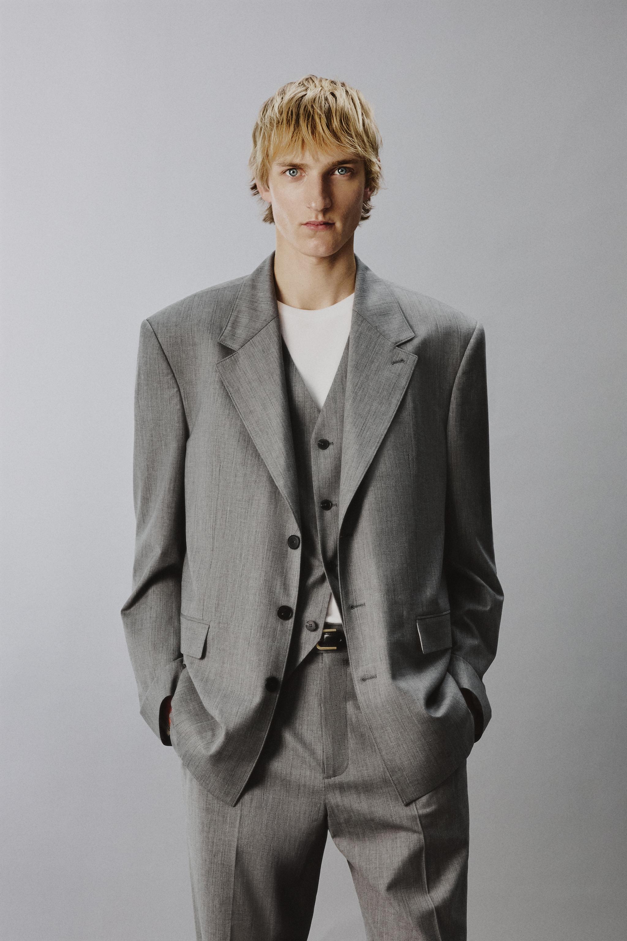 VESTE DE COSTUME STRUCTURÉE À RAYURES