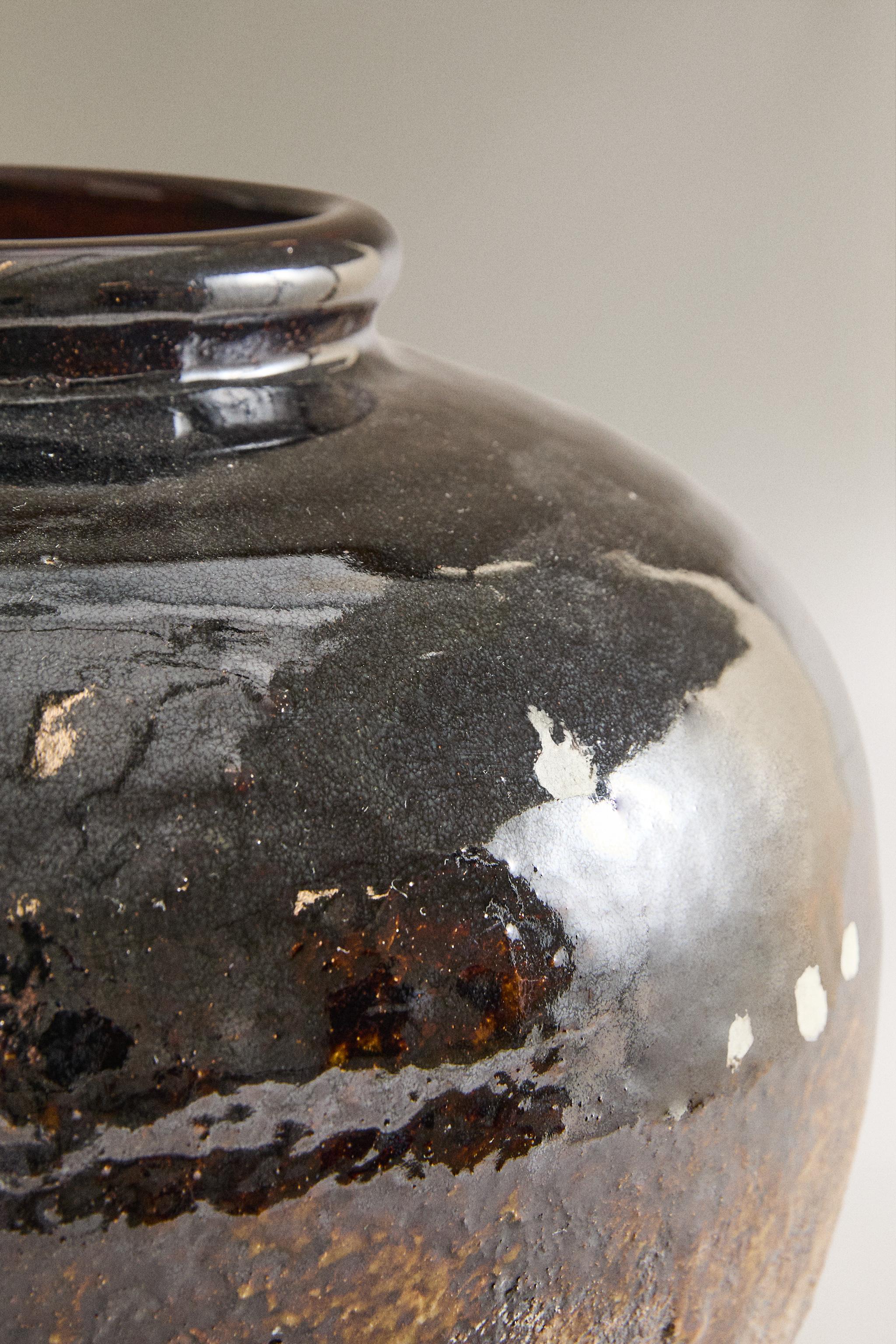 ENAMELLED STONEWARE VASE