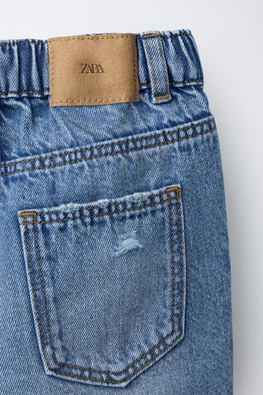 BERMUDA EN JEAN BAGGY DÉCHIRÉ - Bleu de Zara - Image 3