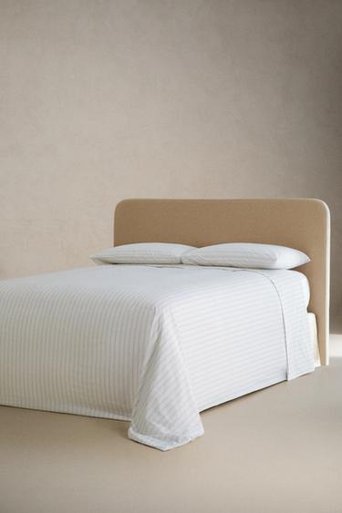 COTTON DUVET COVER WITH DOUBLE STRIPES - Oyster-white by Zara - Image 1
