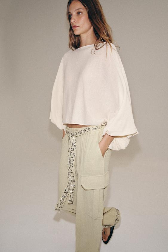 Zara VOLUME SLEEVE SWEATER - Mid-ecru - Image 0