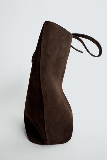 LEATHER HANDBAG - LIMITED EDITION - Brown by Zara