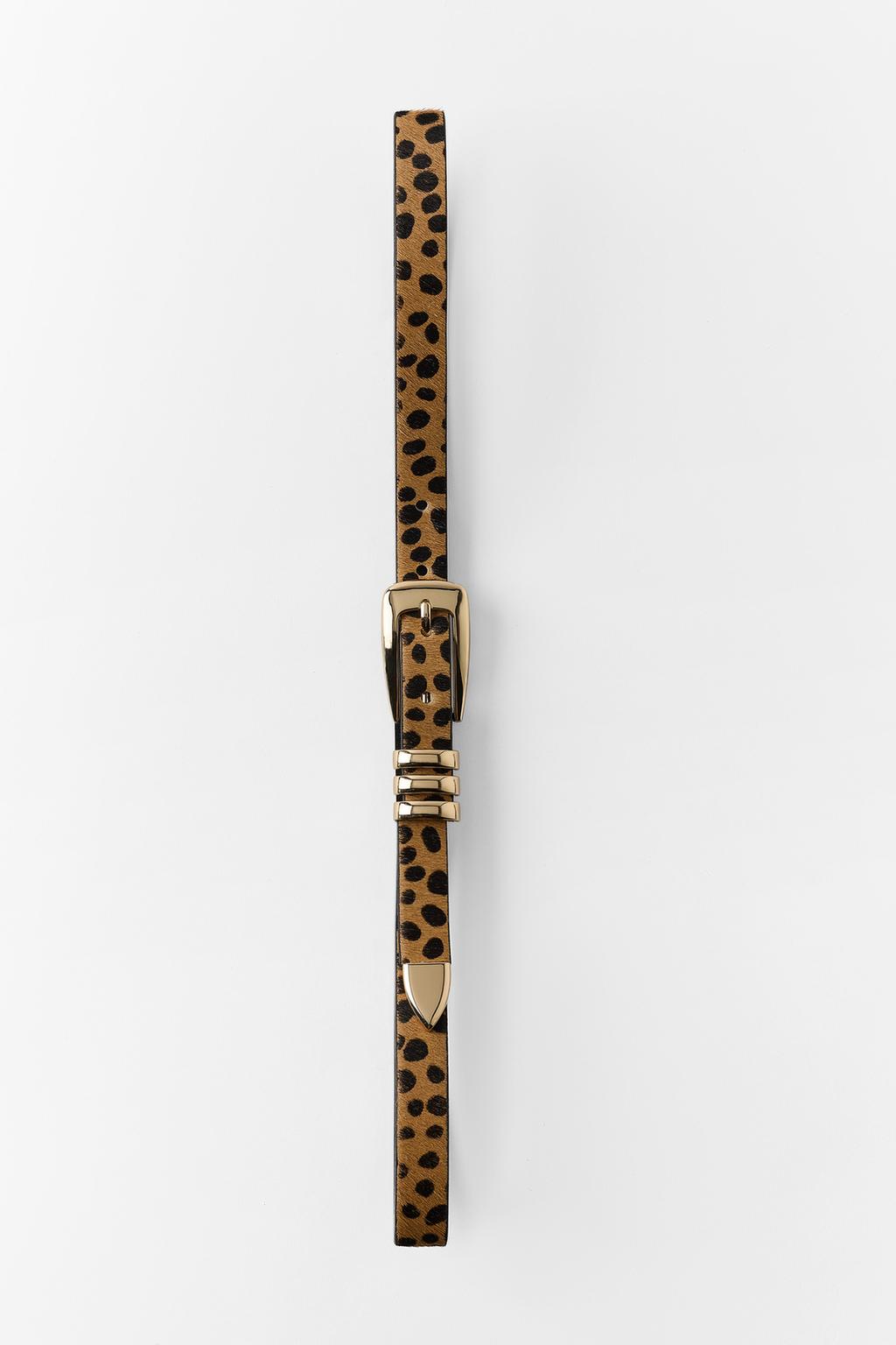 100% LEATHER ANIMAL PRINT SLIM BELT
