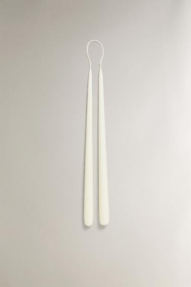 LONG DECORATIVE CANDLE (PACK OF 2) - White by Zara