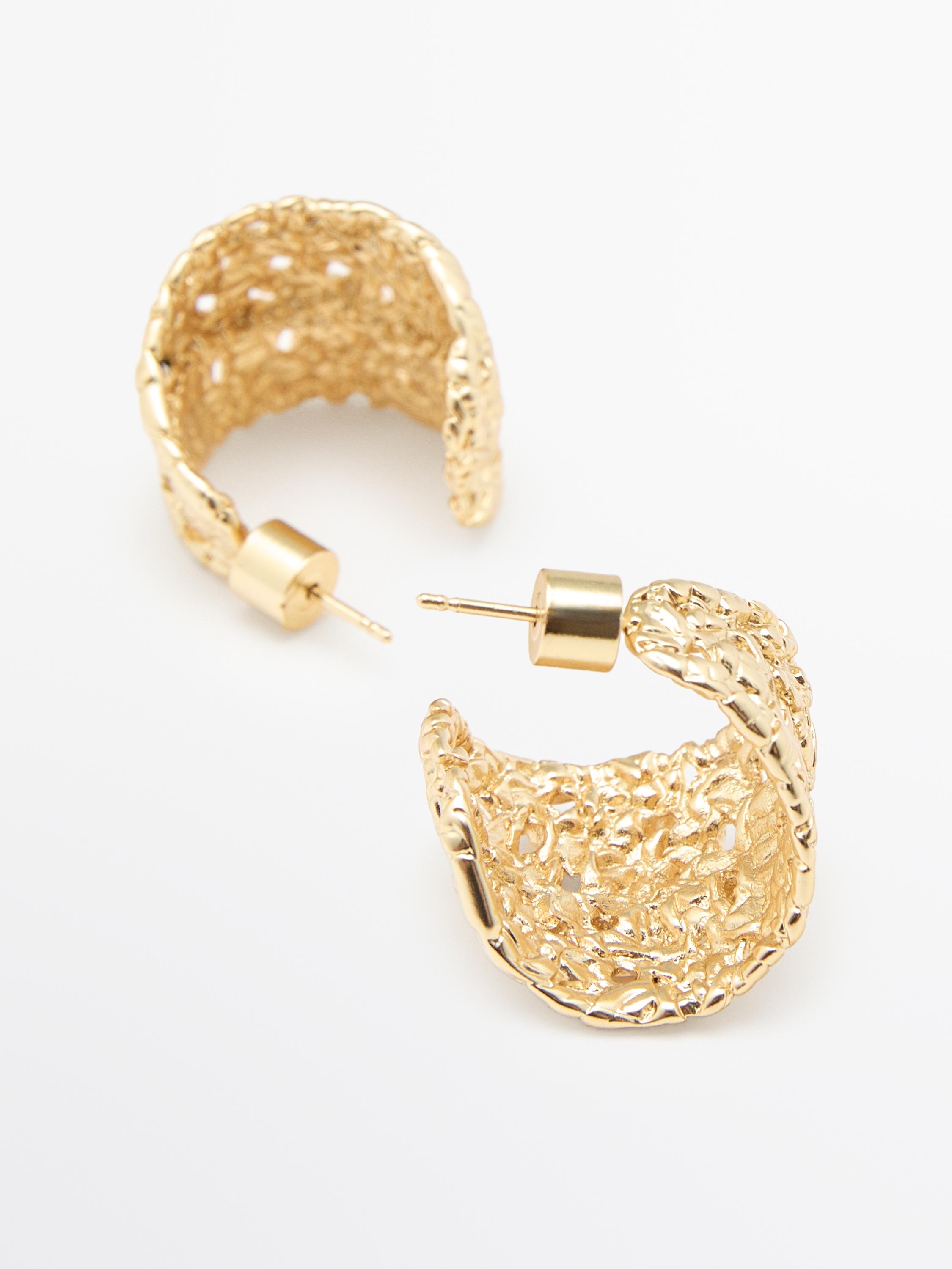 Braided textured hoop earrings