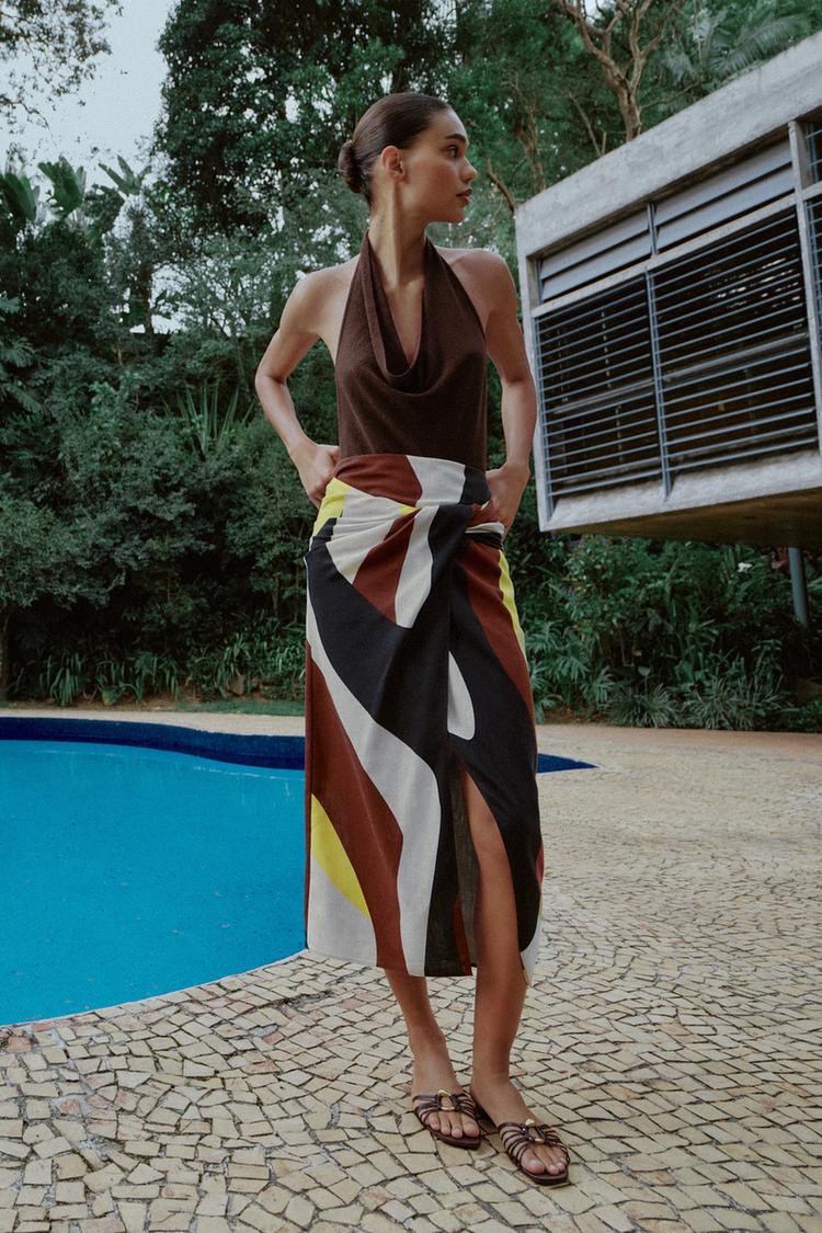 DESENLİ PAREO MİDİ ETEK