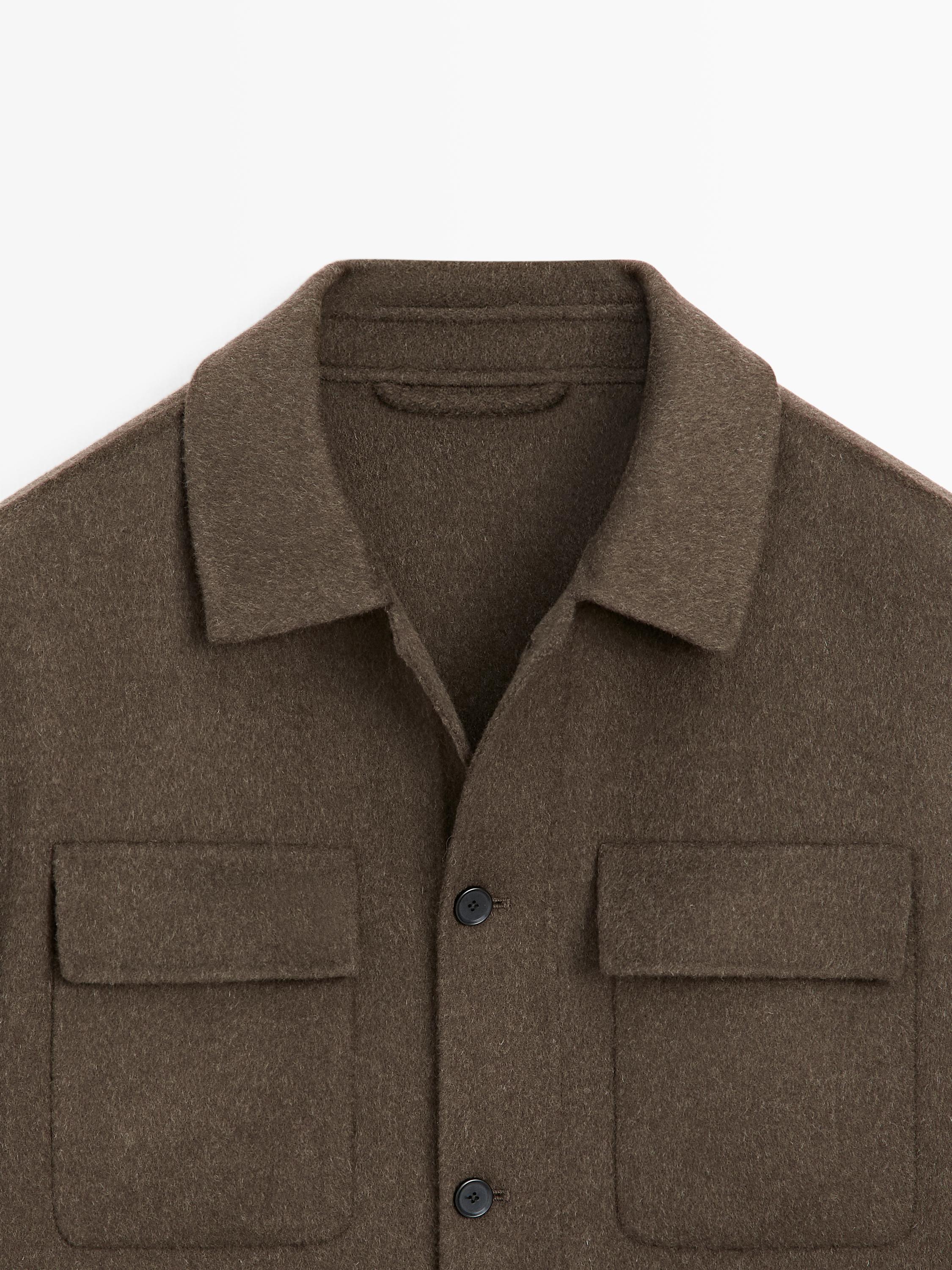 Wool blend overshirt with pockets