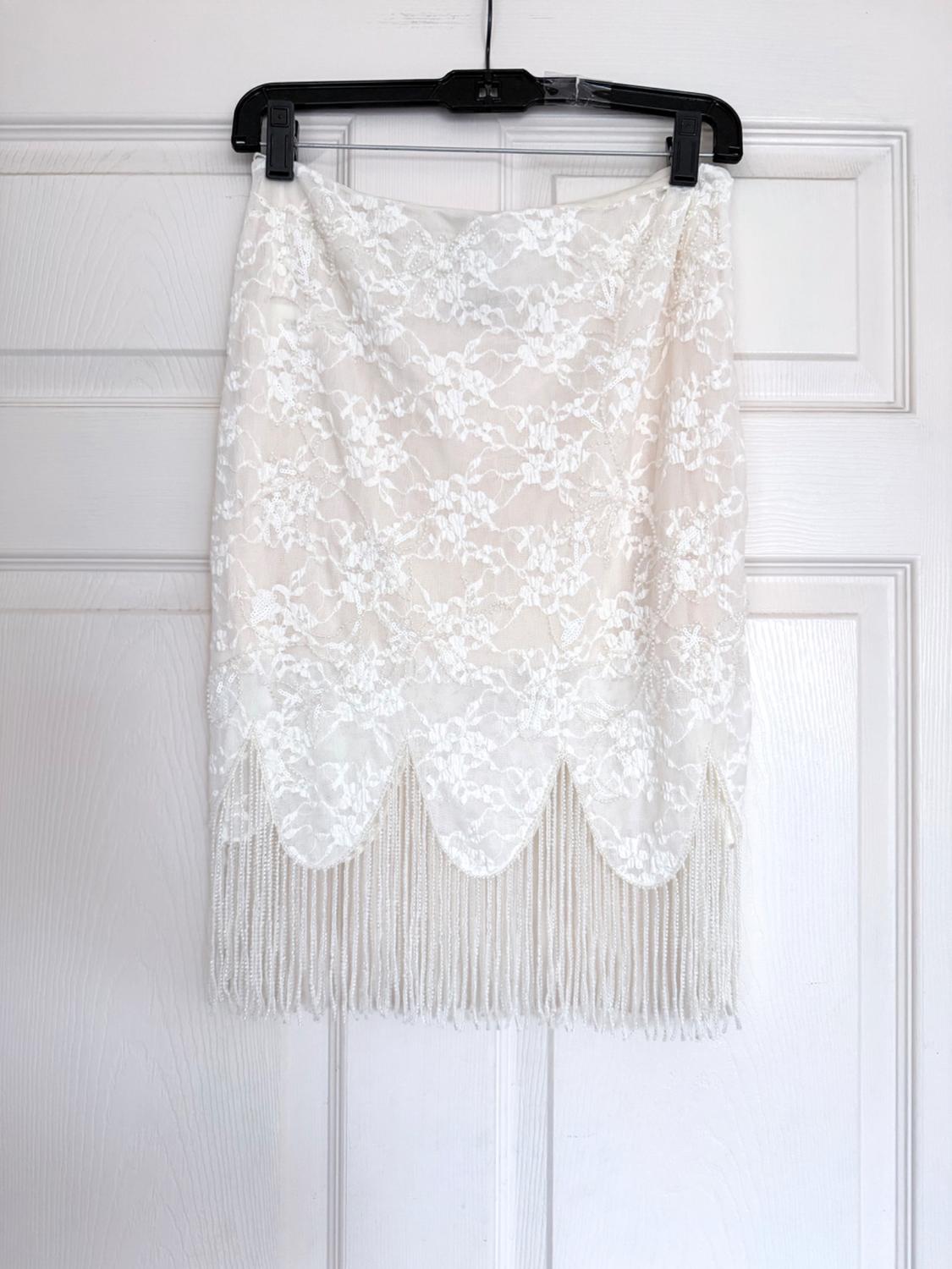 BEADED FRINGE LACE SKIRT 4344302 - Image 4