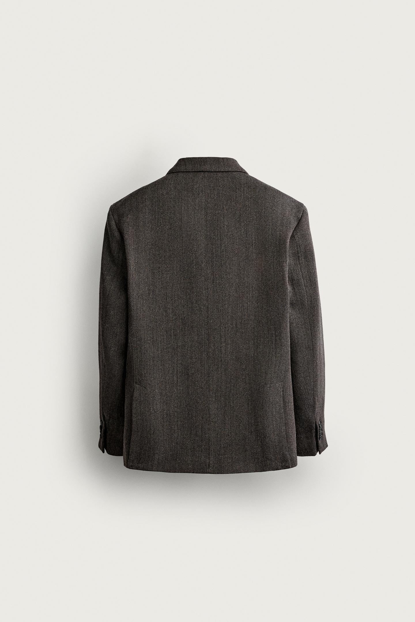 Мужской пиджак Zara Wool-Blend Double-Breasted Blazer, цвет: Коричневый — фото 8