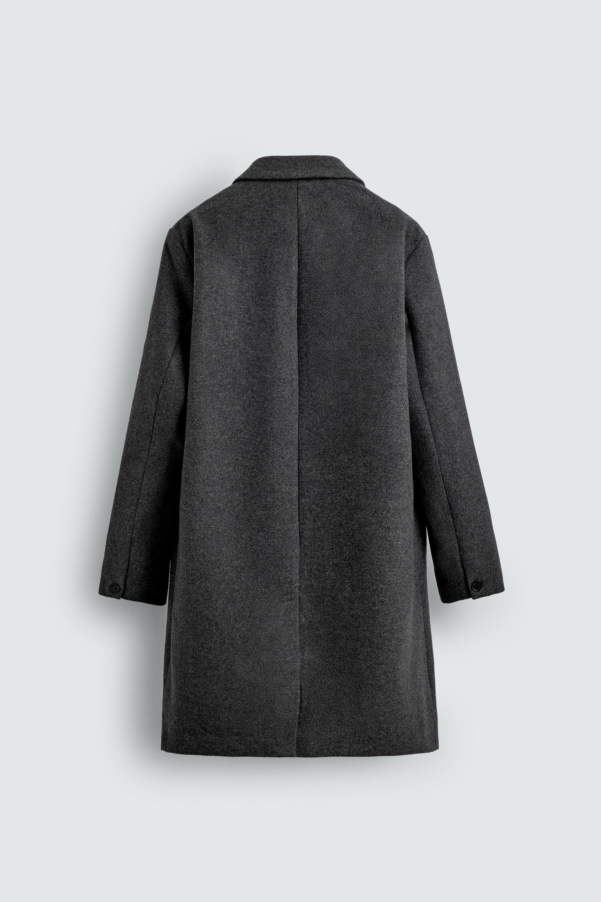 ZARA ウール製立ち襟コート ウールレギュラーフィットコート - ブラック | ZARA Japan / 日本