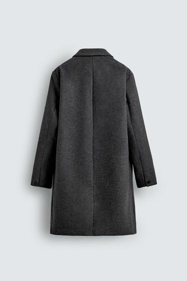 Zara REGULAR FIT WOOL BLEND COAT - Gray