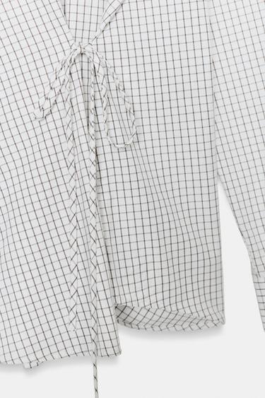CHECK SHIRT WITH BOW - brown/white by Zara - Image 9