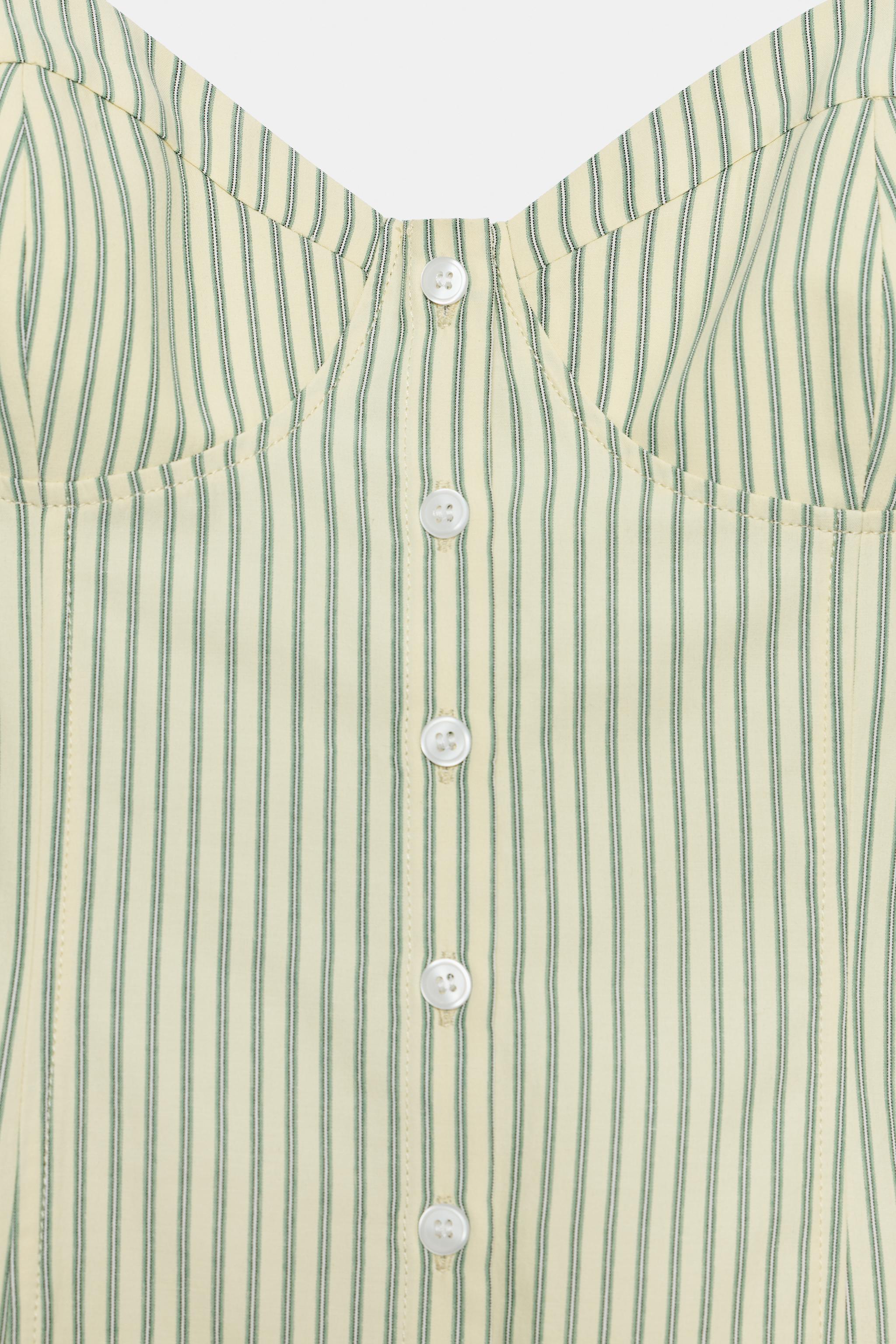 STRIPED CORSET TOP - Greens | ZARA United States