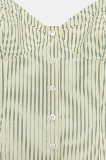 TOP STYLE CORSET À BRETELLES ET RAYURES - Verts de Zara - Image 6