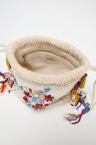 SAC SEAU BRODERIES FLEURS - Multicolore de Zara - Image 4