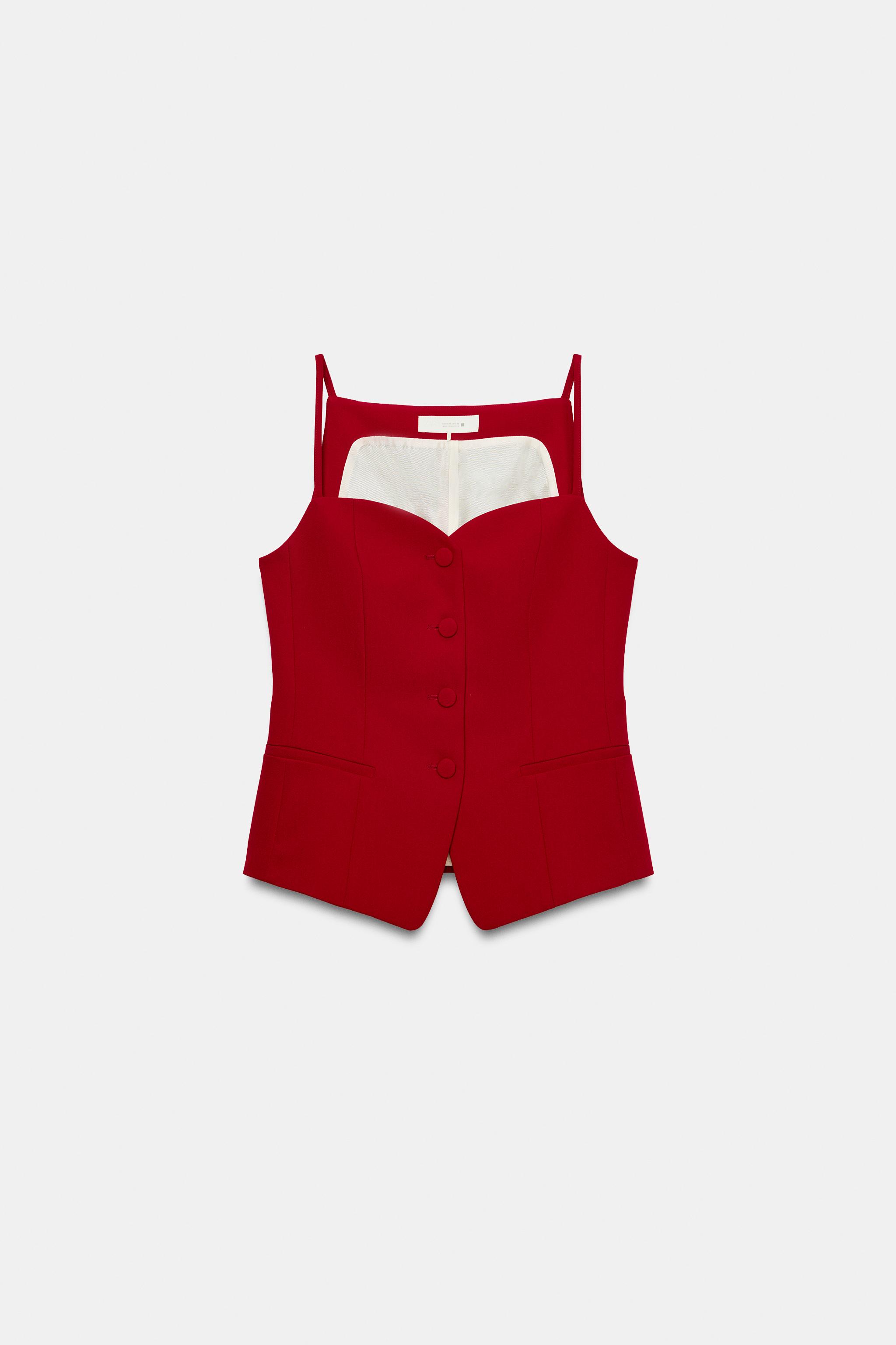 Женские жилеты Zara SWEETHEART NECKLINE STRAPPY VEST — фото 6