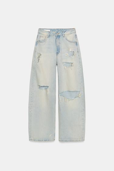 TRF MID-RISE BAGGY JEANS - Light blue by Zara - Image 0