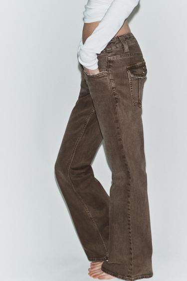 JEAN TRF BOOTCUT TAILLE BASSE - Marron de Zara - Image 2