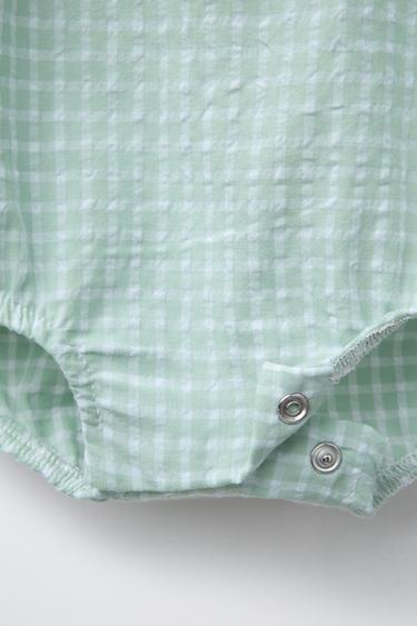 GINGHAM CHECK JUMPSUIT - Sea green by Zara - Image 3