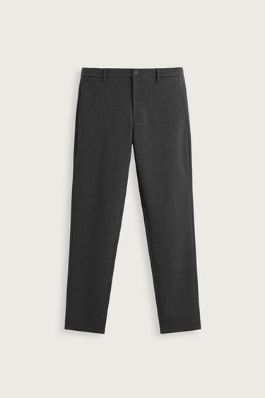 COMFORT SLIM FIT TROUSERS - Anthracite Grey by Zara