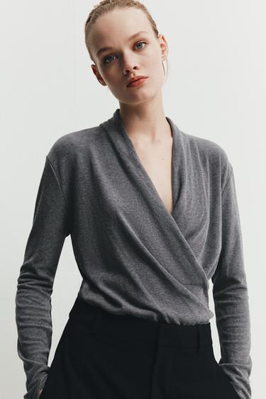 BODY SOFT CRUZADO - Cinza-vigoré da Zara