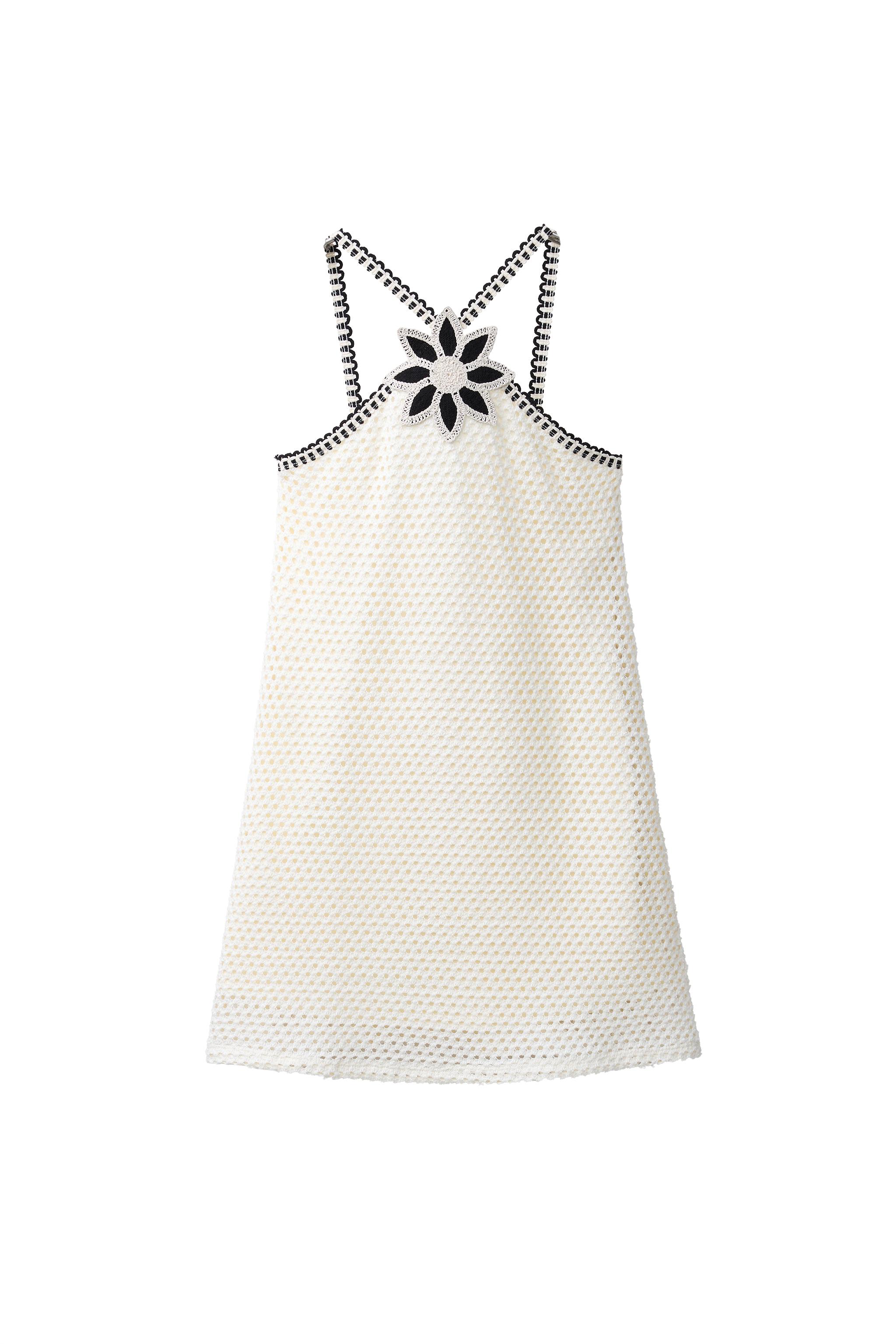 クロシェ編みフラワーニットワンピース - エクリュ | ZARA Japan / 日本