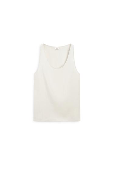 Top tirante ancho 100% seda - LIMITED EDITION - Ceniza de Zara