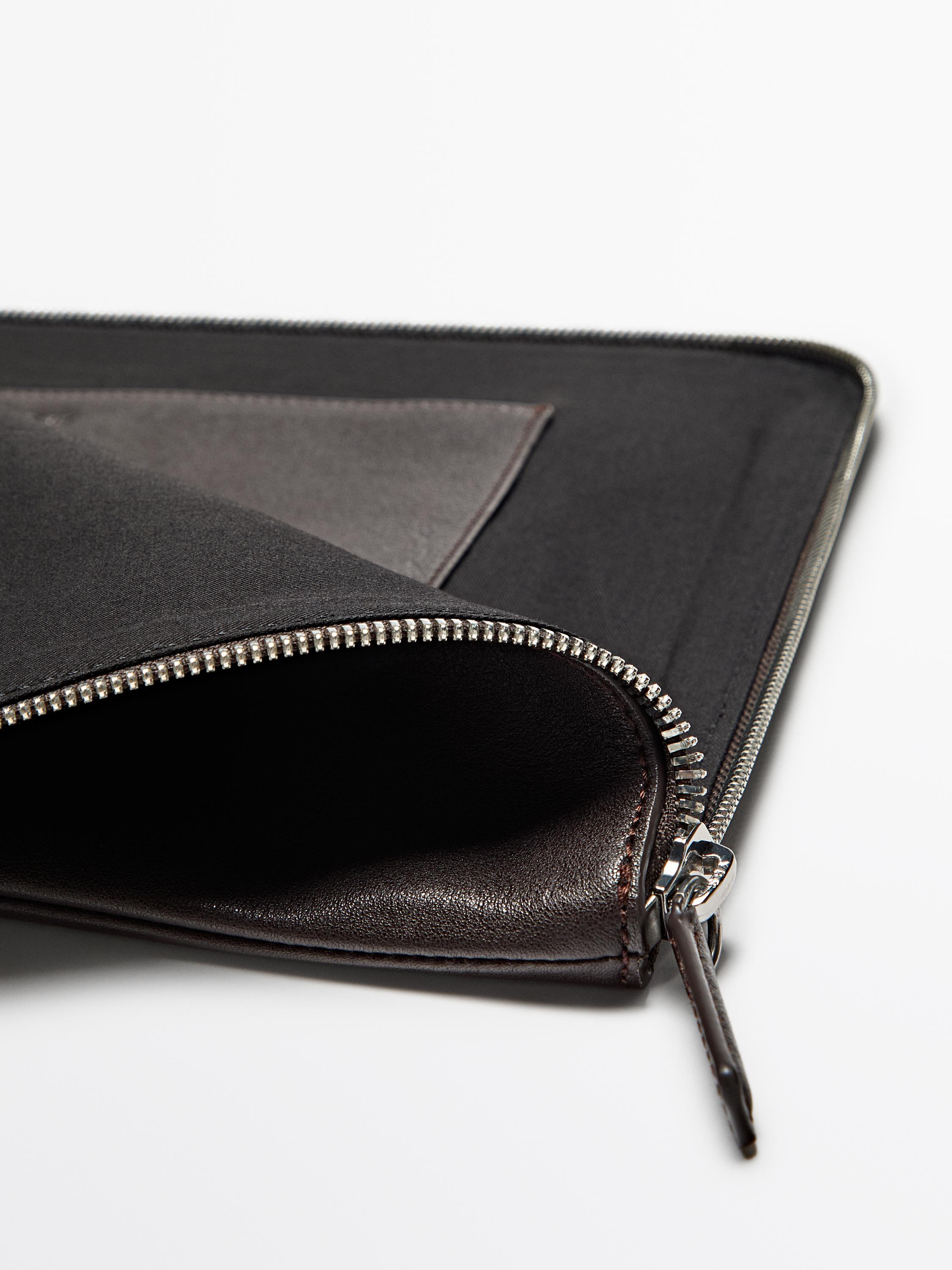 Sac pochette en cuir nappa