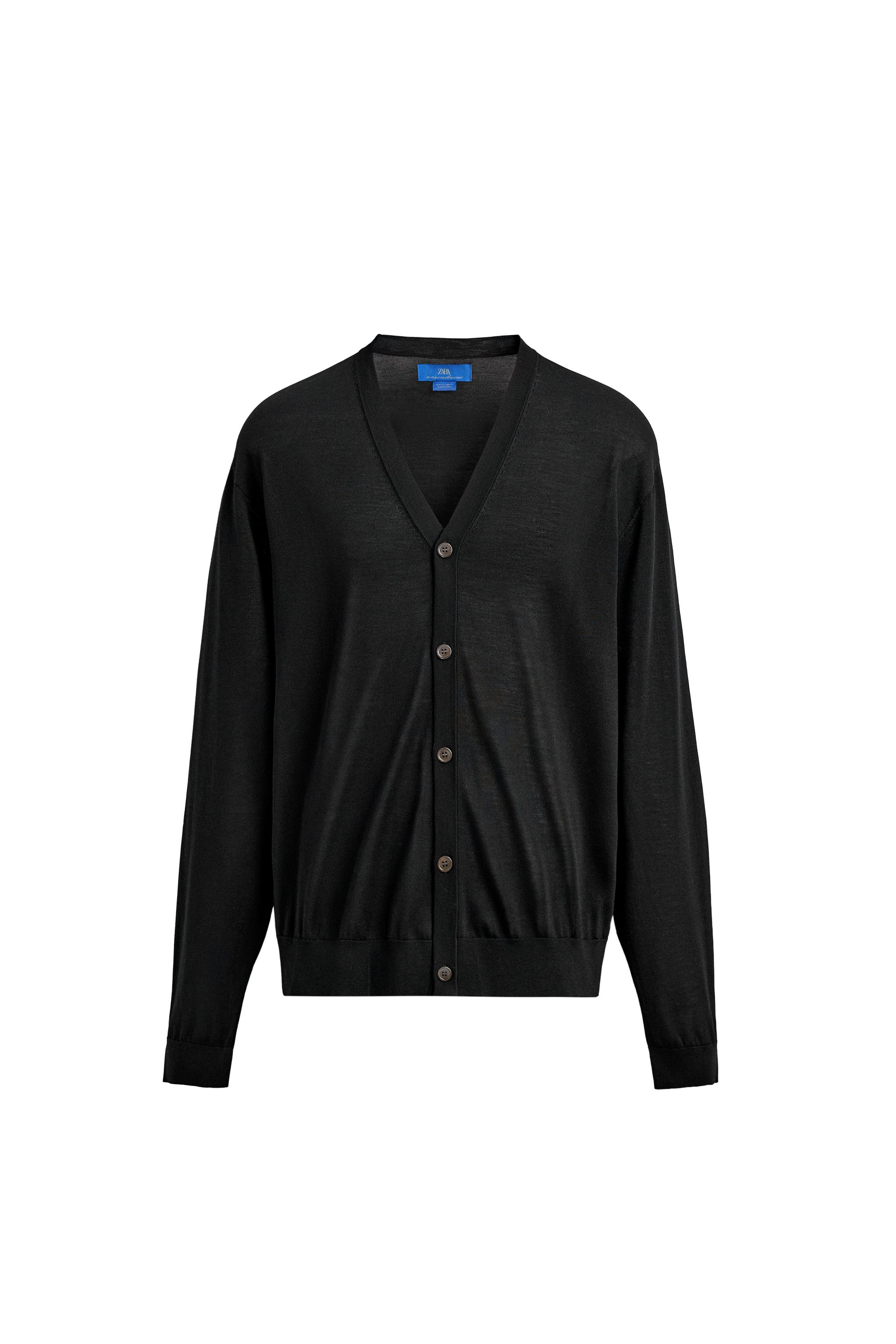 100% SILK CARDIGAN AARON LEVINE X ZARA - Black | ZARA United States