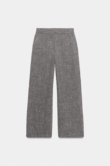 PANTALÓN PIERNA ANCHA - gris antracita de Zara