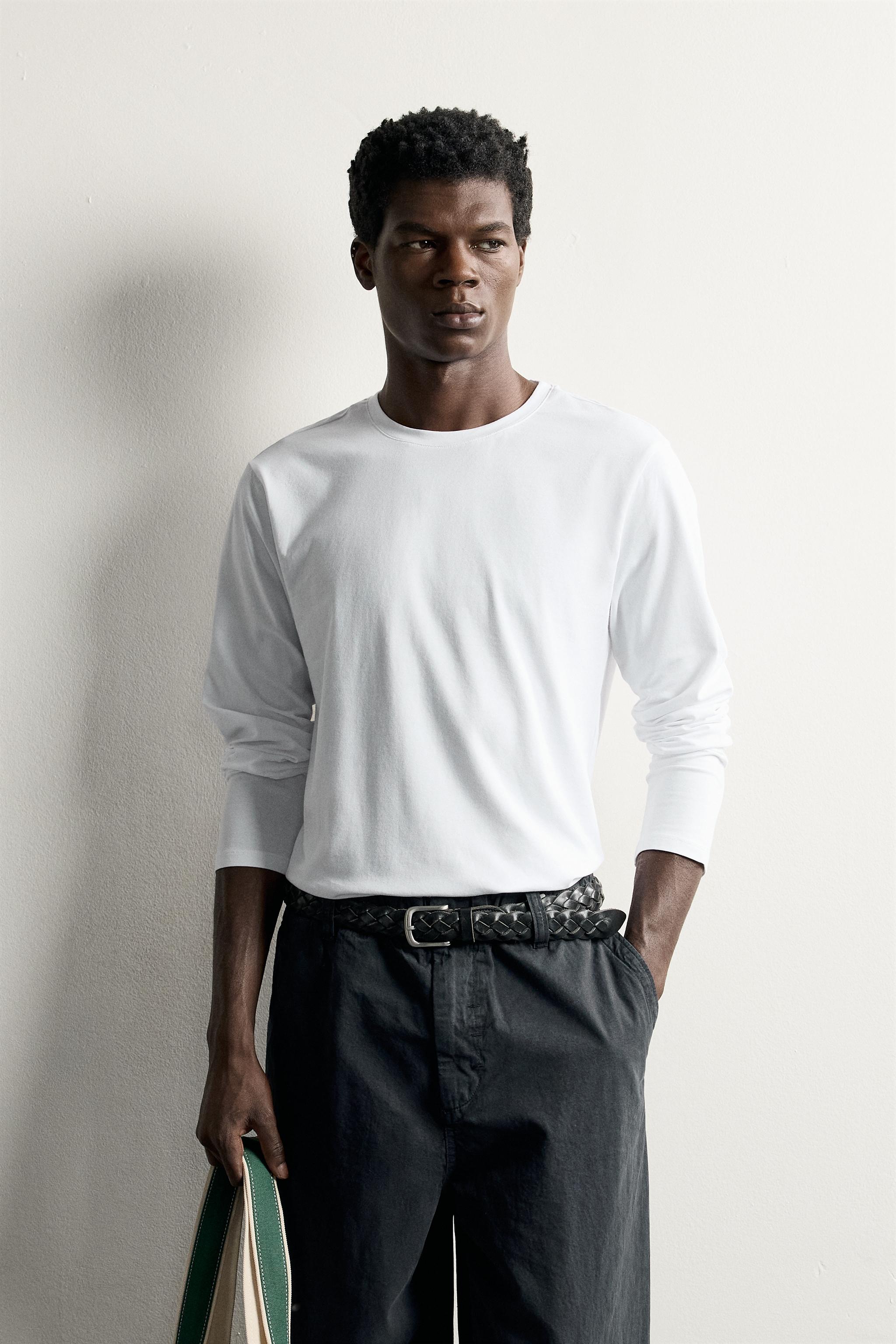Zara BASIC SLIM FIT UZUN KOLLU T-SHIRT görsel 2