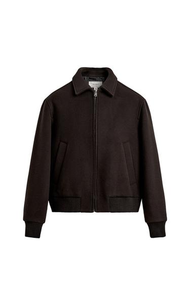 Zara MANTECO ® WOOL - CASHMERE JACKET - Dark brown