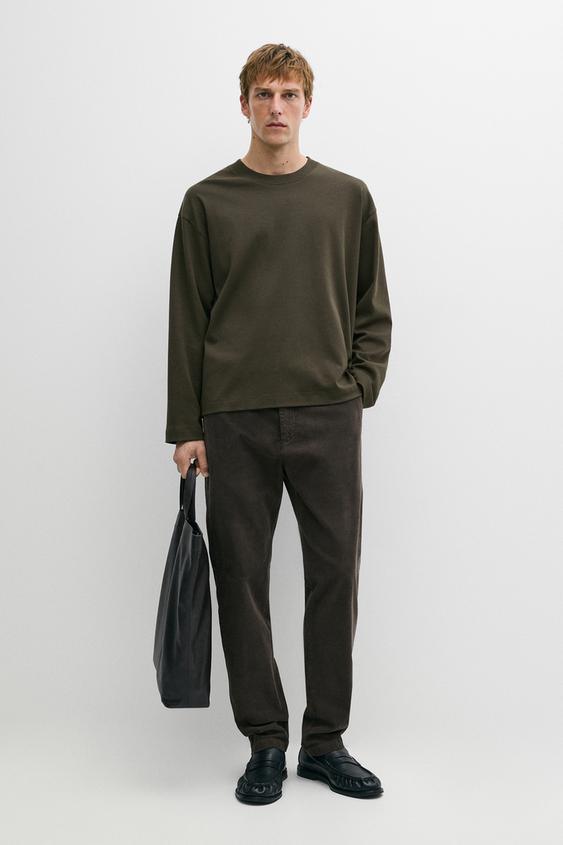 Zara Slim fit corduroy pants - Gray - Image 0