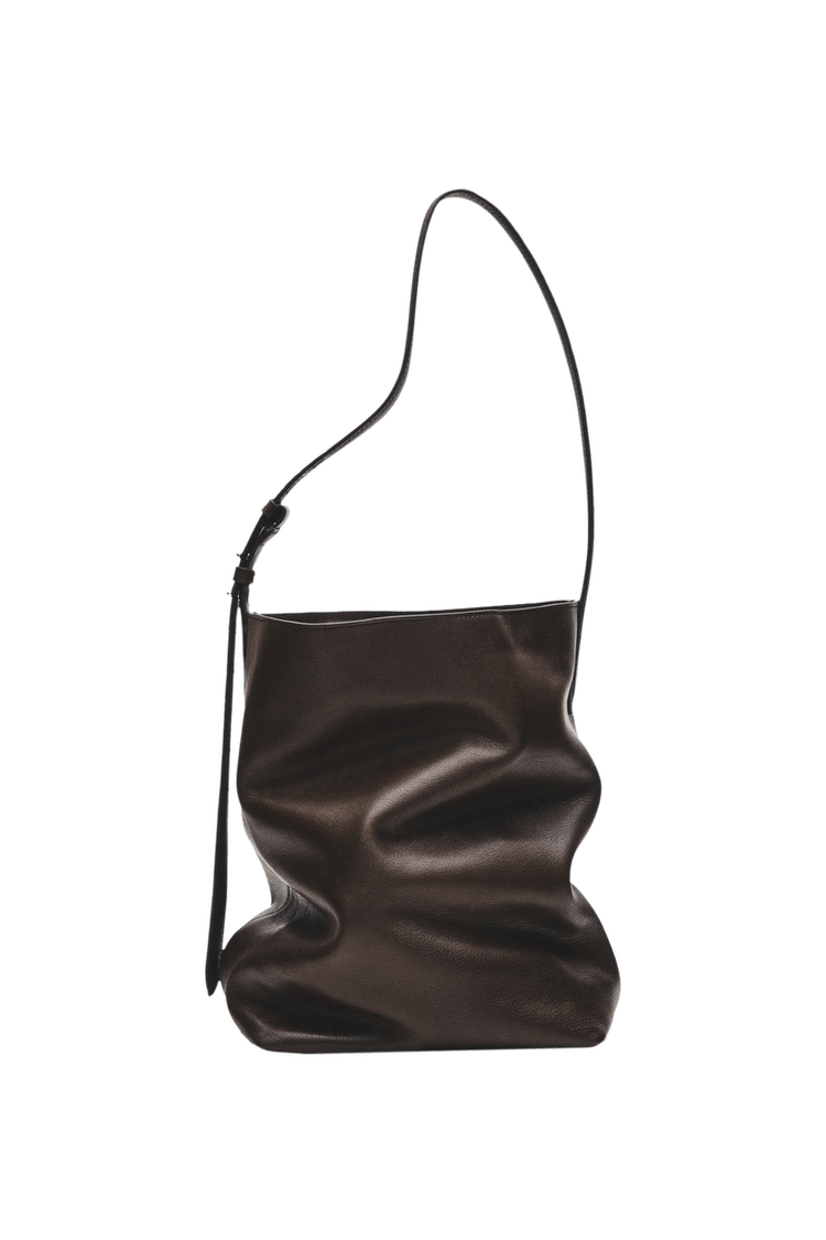 Medium nappa leather bucket bag — Brown