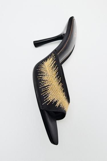 METALLIC DETAIL HEELED SANDALS - Multicoloured by Zara