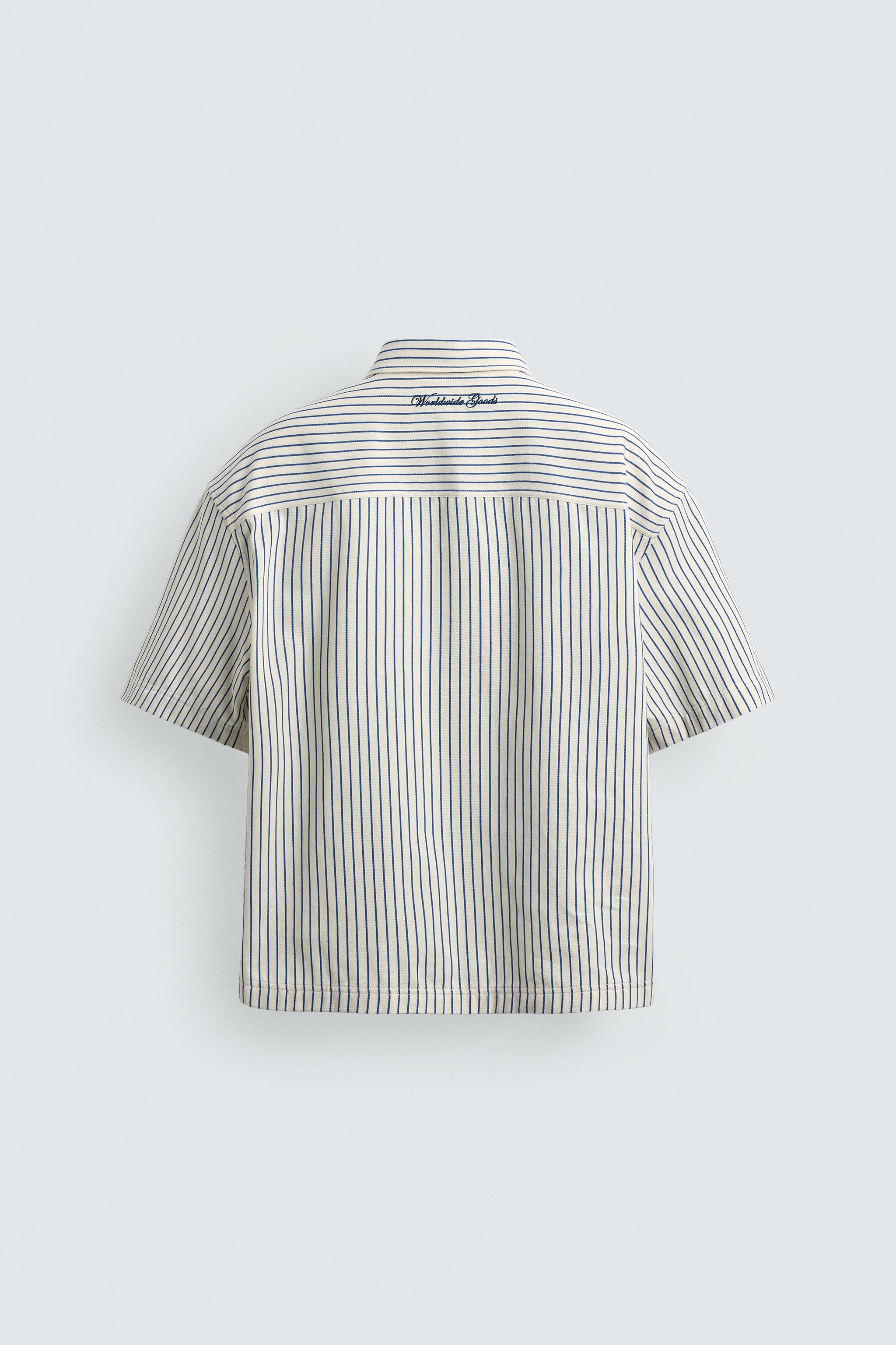 CONTRAST STRIPED PATCH OVERSHIRT