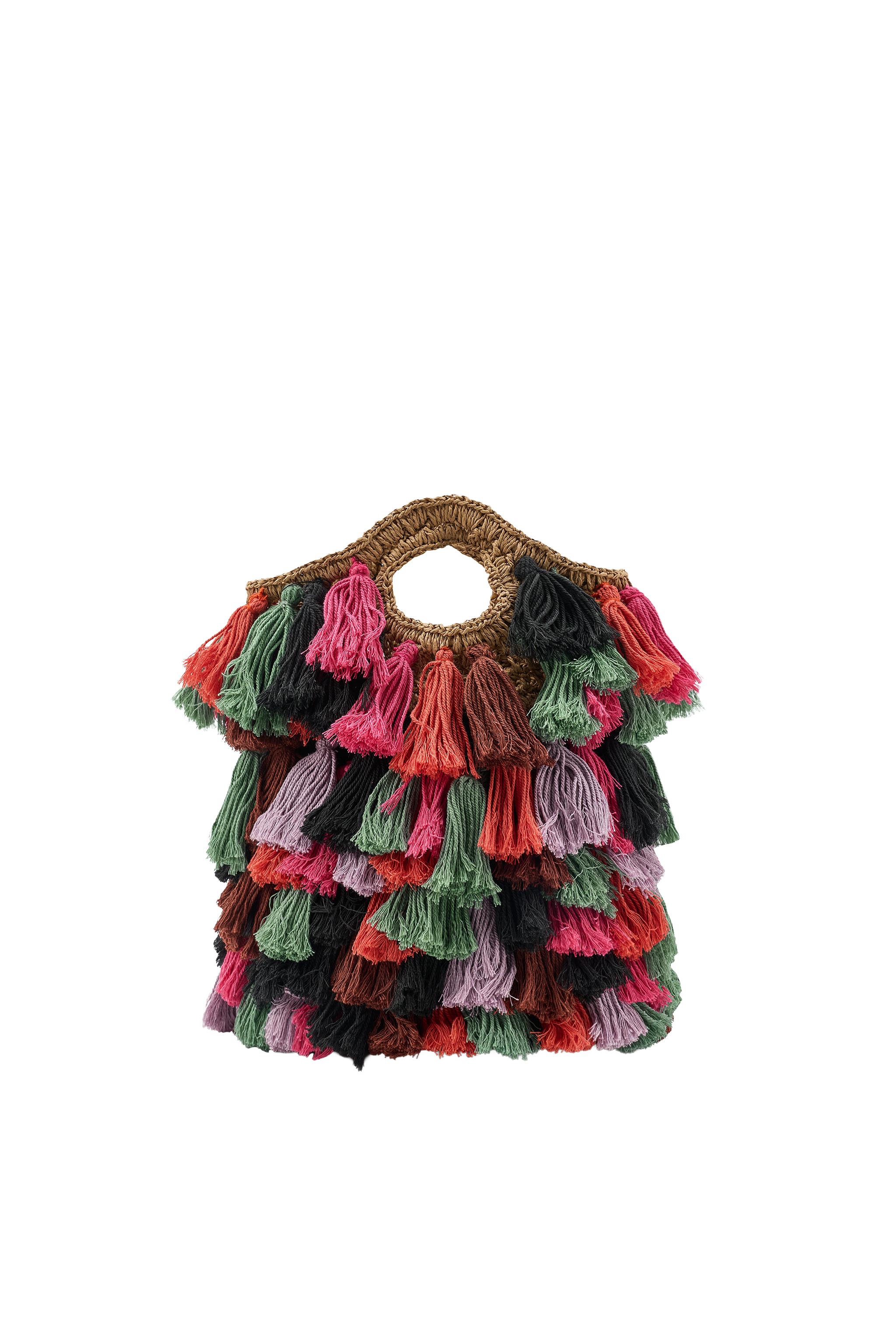 BOLSO COMBINADO POMPONES