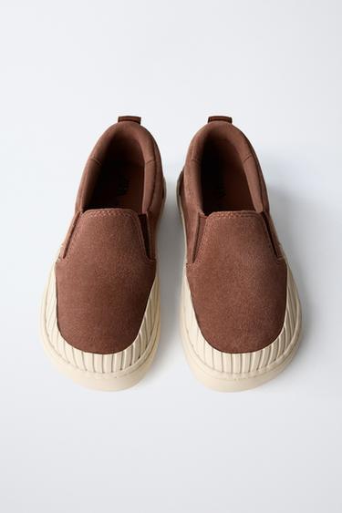 LEATHER TRAINERS - Brick by Zara - Image 3