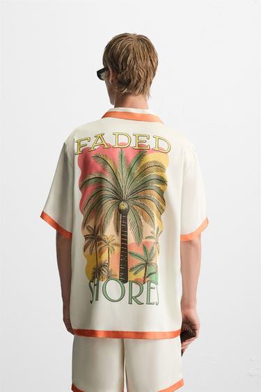 CONTRAST STRIPE SATIN SHIRT - Orange by Zara - Image 2