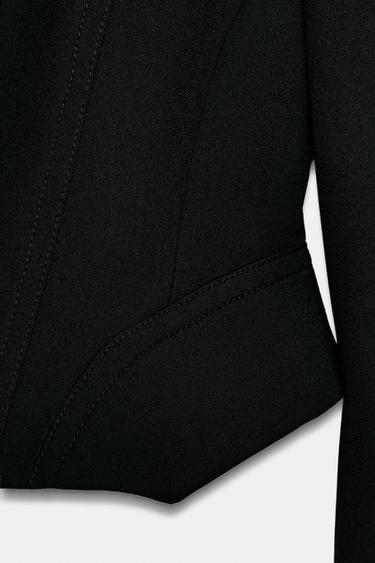 ZW COLLECTION SHORT BLAZER WITH TOPSTITCHING - Black by Zara - Image 10