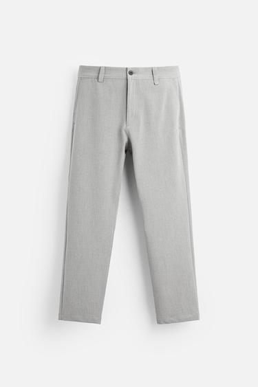 CALÇA COM TEXTURA COMFORT - Cinza-claro da Zara