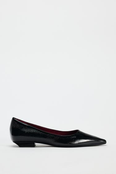 FAUX PATENT POINTED TOE SHOES - Black by Zara