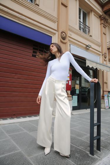 BODY POLIAMIDA MANGA LARGA - Blanco de Zara