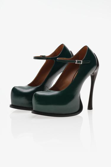 LIMITED EDITION LEATHER MARY JANE PLATFORMS — Green 1