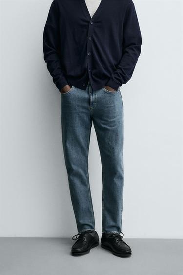 QUẦN JEANS DÁNG SLIM TAPERED FIT - Màu xanh dương/Xanh lá từ Zara