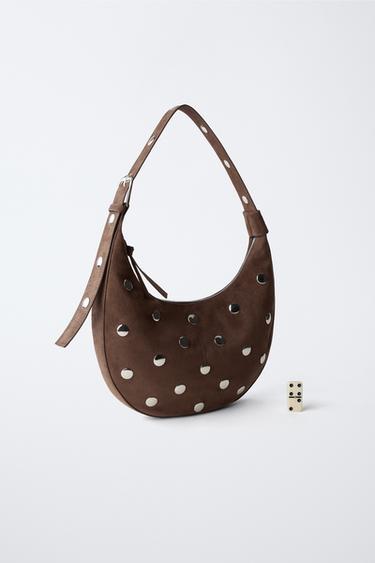 SAC PORTÉ ÉPAULE À CLOUS - Marron de Zara - Image 6